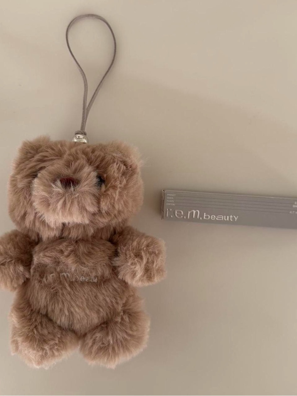 NIB r.e.m. beauty Essential Drip Lip Balm Cosmo + Plush Teddy Bear Keychain - Picture 2 of 7